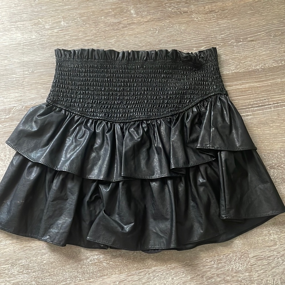 Black leather skirt